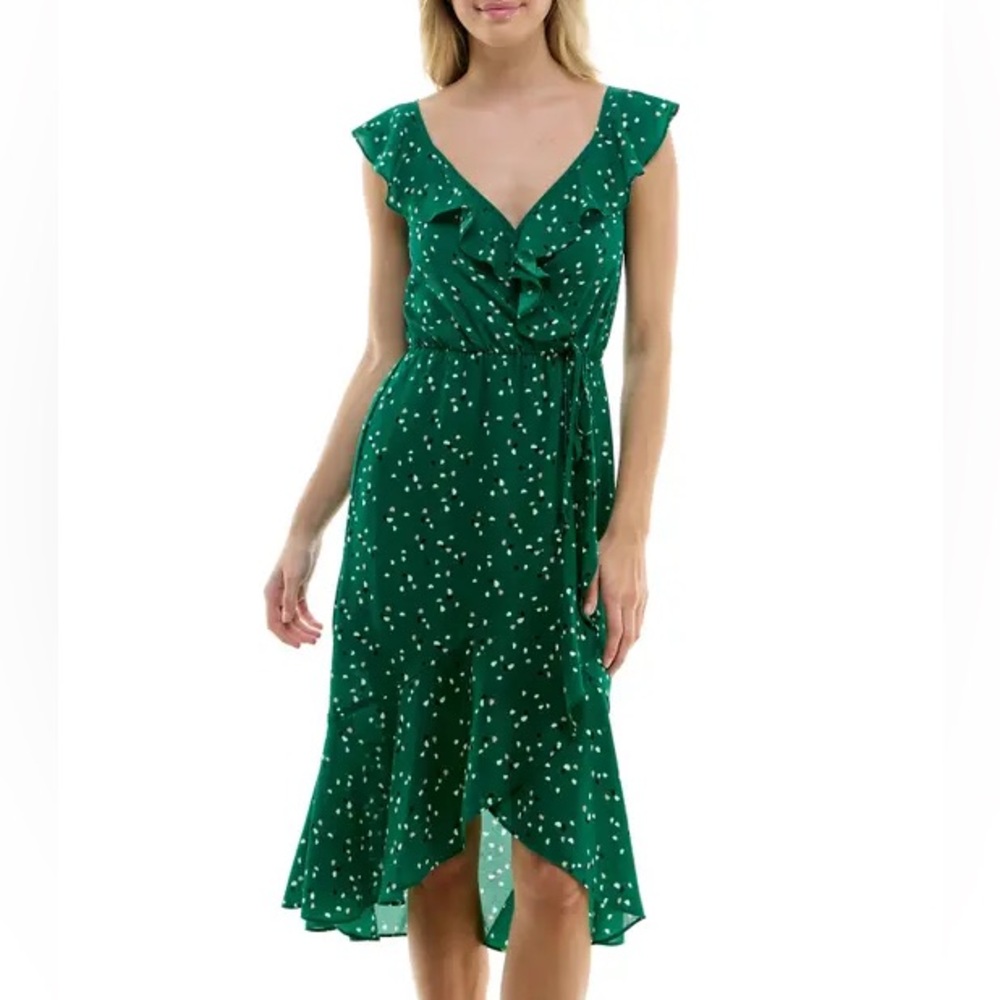 Socialite Ruffle Wrap Midi Dress